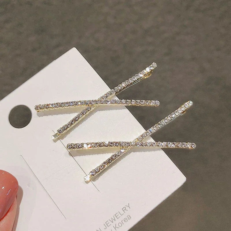 « Lot 2 Barrettes Femme – Croix Strass »