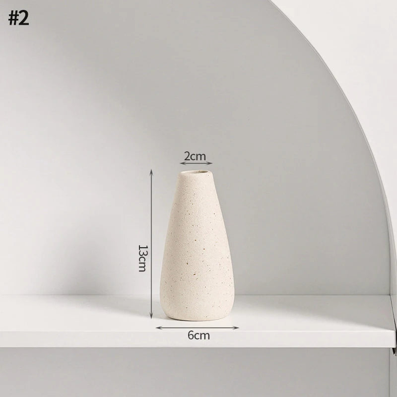 Modern Nordic Ceramic Vase – Minimalist White Flower Vase for Home & Office Decor