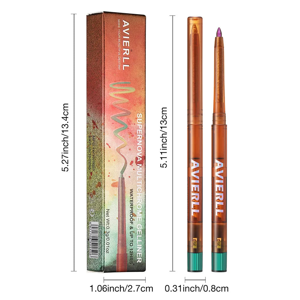 Set 6 crayons gel eyeliner caméléon – métalliques, waterproof, effet scintillant, longue tenue, fard à paupières Vagen