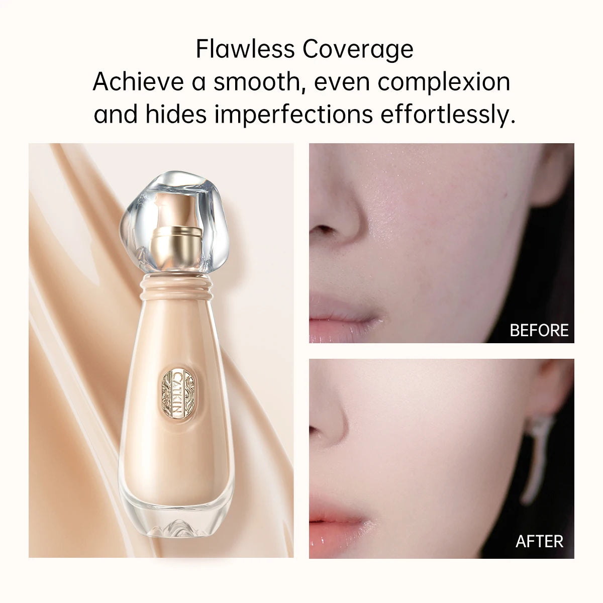 Fond de teint liquide – Fini léger et lisse, naturel et parfait, longue tenue