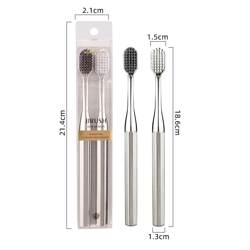 2-Pack Luxury Soft Bristle Toothbrush Set – Roman Column Handle Design