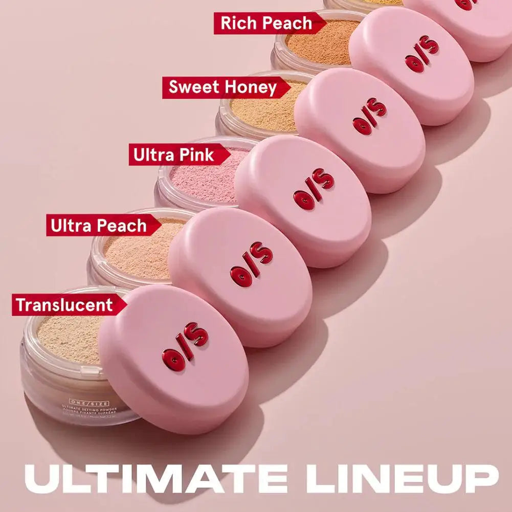 Poudre libre pour le visage O/S – Fixation longue tenue, waterproof, contrôle de l’huile, minimise les pores, poudre miel, maquillage pour tous types de peau