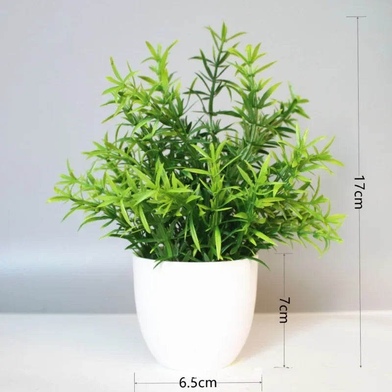 Artificial Potted Green Plant – Decorative Fake Bonsai for Home Décor