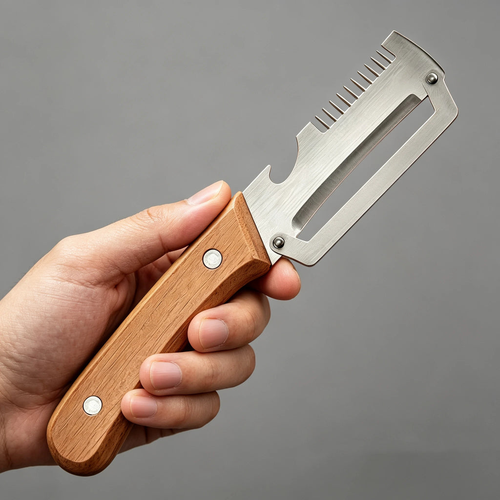 Wooden Multifunction Vegetable Peeler – Ergonomic Fruit & Vegetable Peeling and Slicing Tool