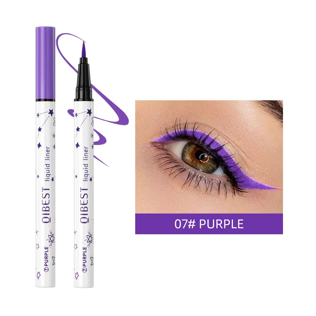 Crayon Eyeliner Ultra-Fin — waterproof, longue tenue, texture lisse, 12 couleurs vives, haute pigmentation, maquillage des yeux