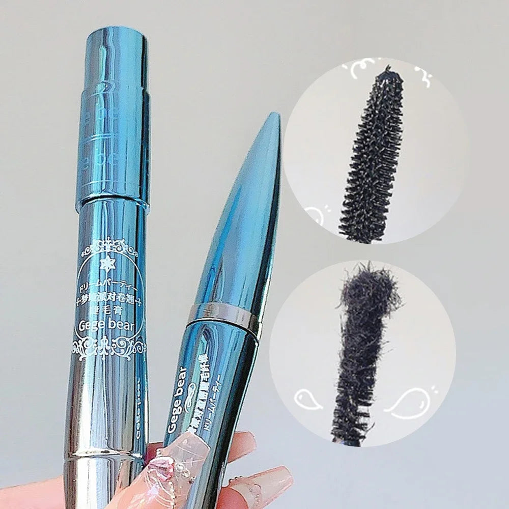 Mascara fibres de soie noir waterproof allongeant et recourbant cils longue tenue extensions maquillage yeux