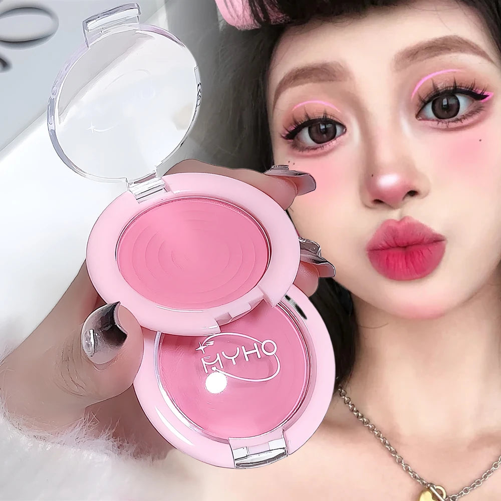 Palette de blush poudre– Fini mat, faible saturation, teintes gris-rose – Couleur modulable, illumine le teint, effet highlight, maquillage naturel