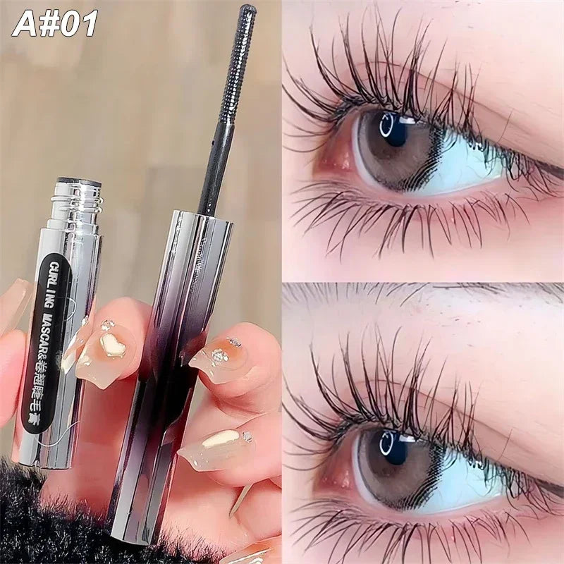 Mascara fibres de soie brosse ultra-fine allongeant et recourbant cils brun et noir waterproof longue tenue séchage rapide