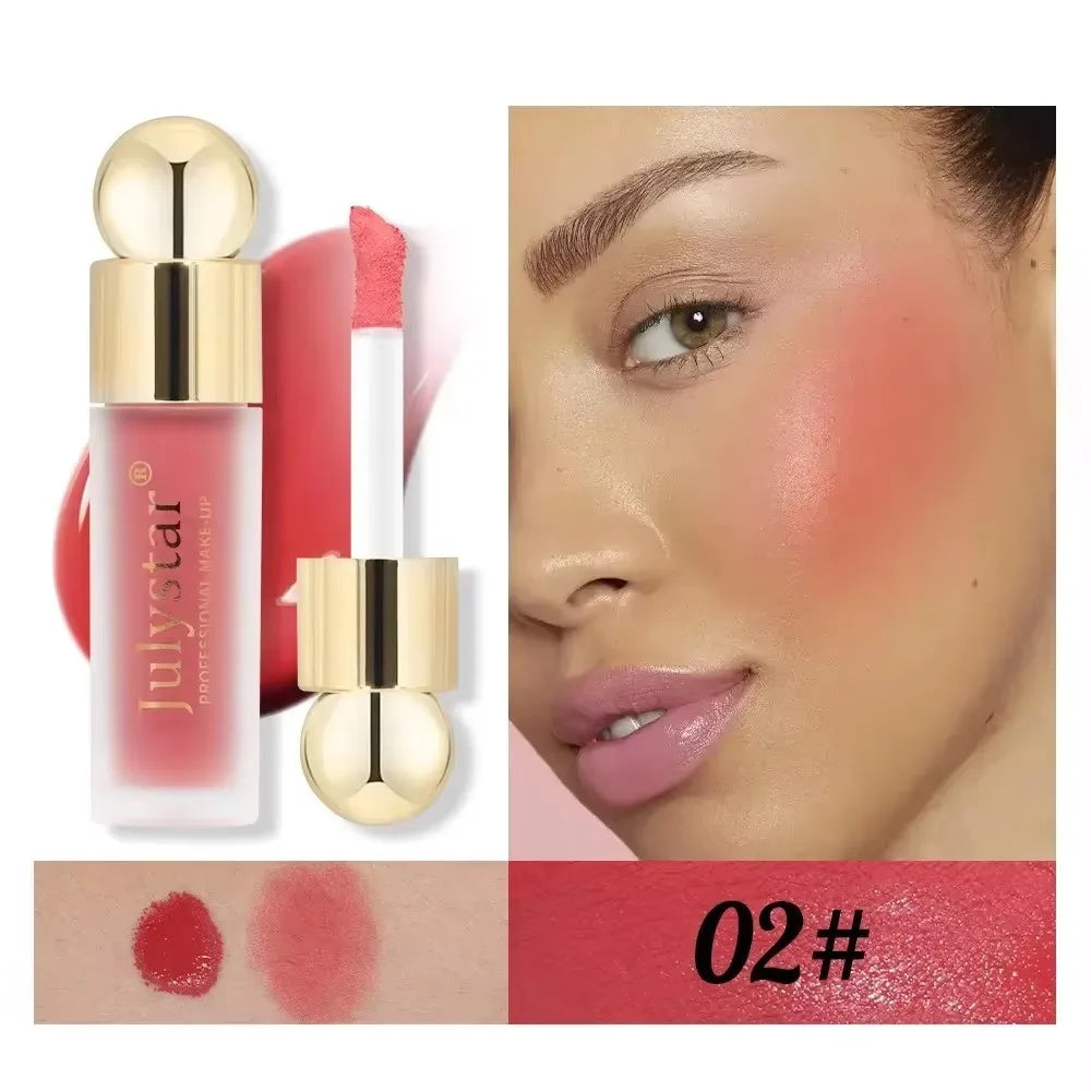Blush liquide mat – Pigment visage et ombre à paupières longue tenue, texture crème – Teinte orange pêche naturelle pour un maquillage éclatant