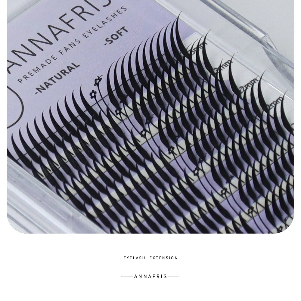 Extensions de cils – Éventails prémontés, cils naturels en cachemire, style manga – Faux cils doux et naturels