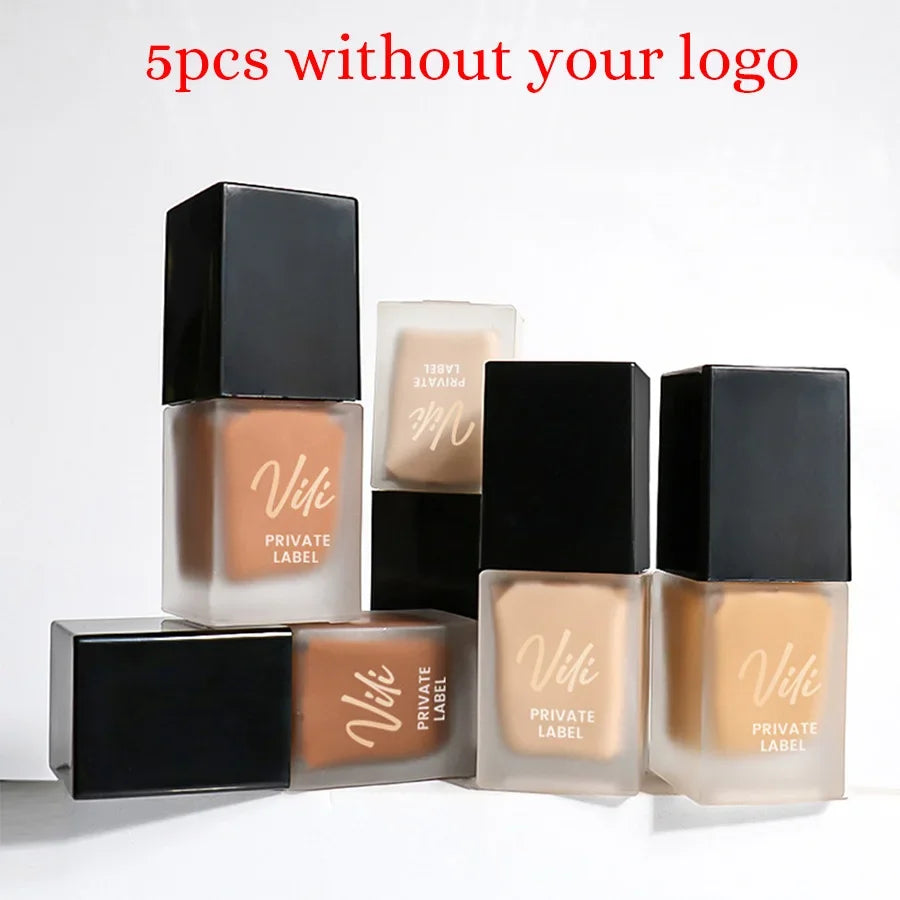 Fond de Teint Liquide Private Label 15 ml – Longue Tenue, Correcteur Léger, Convient Peaux Sèches, Mixtes et Grasses, Maquillage Naturel