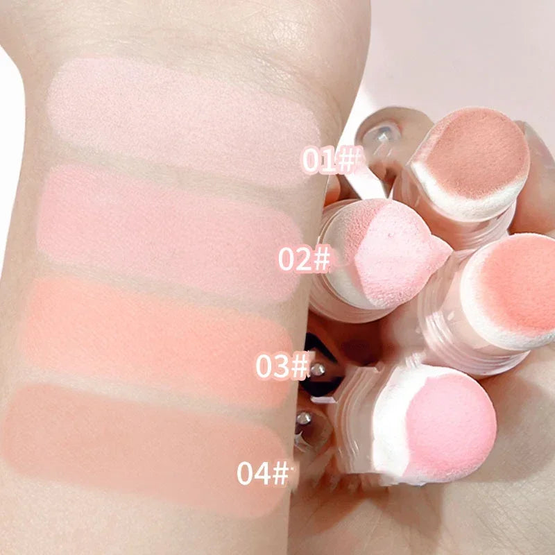 Blush Stick Double Embout — Doux et Illuminant, Ombre pour Contour du Visage, Poudre Blush Teinte Pêche Rose pour Joues, Maquillage Coréen