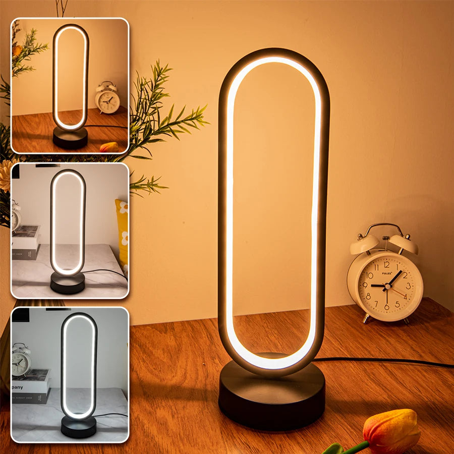 Modern Spiral LED Table Lamp – 3 Color Dimmable Night Light for Bedroom & Office