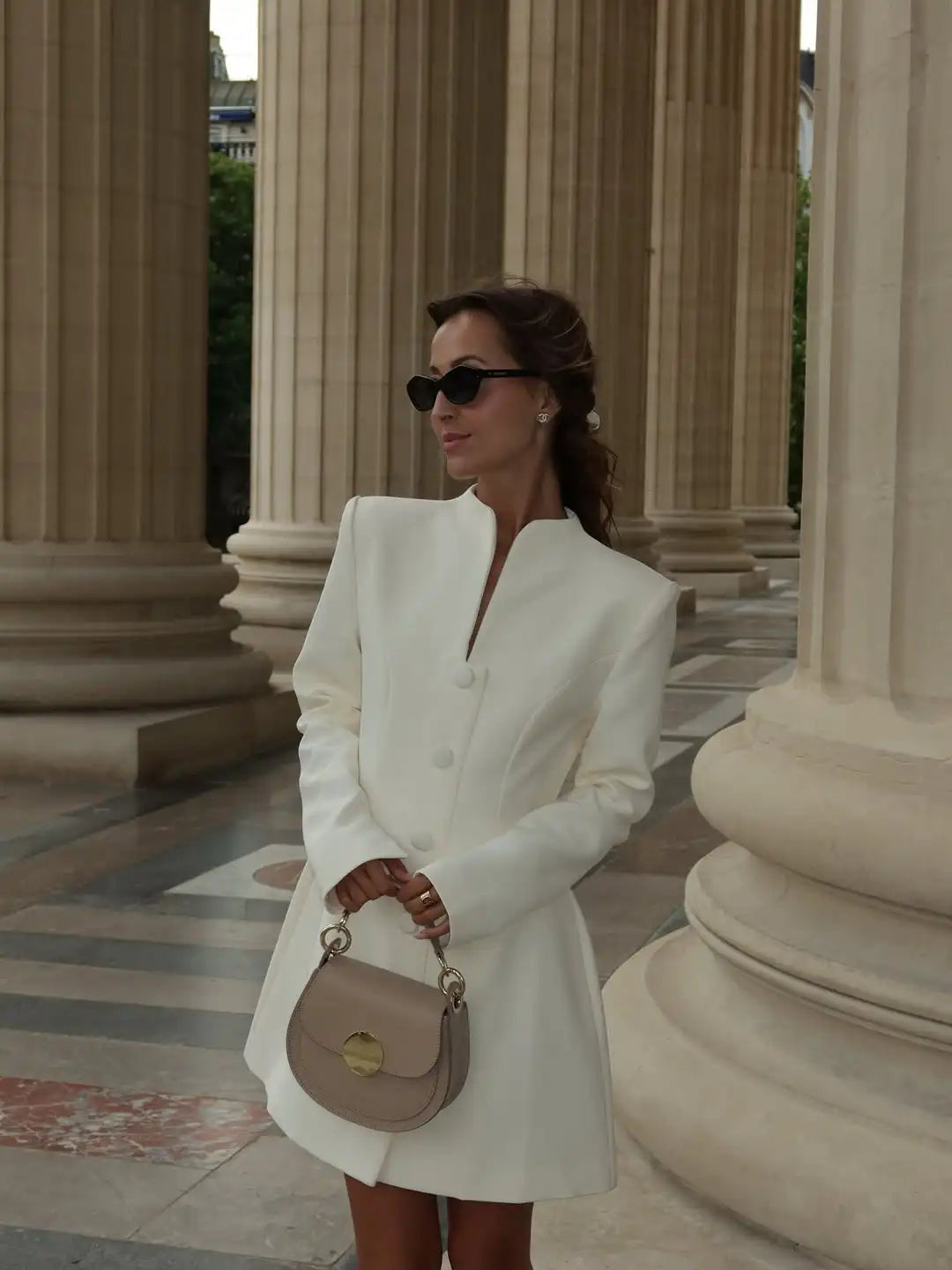 Robe Longue Blanche Bustier Plissée – Été 2025