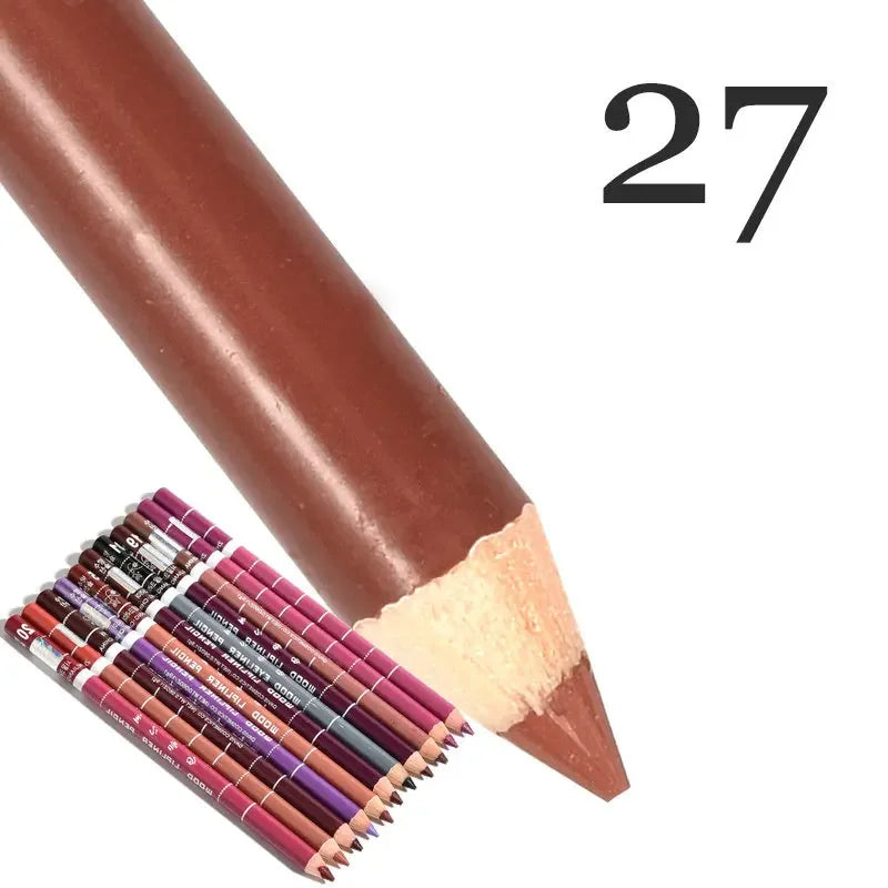 Set 28 Couleurs Crayons à Lèvres Waterproof – Mat, Teintes Nude et Rouge, Longue Tenue, Anti-Transfert, Maquillage des Lèvres pour Femmes, Fête