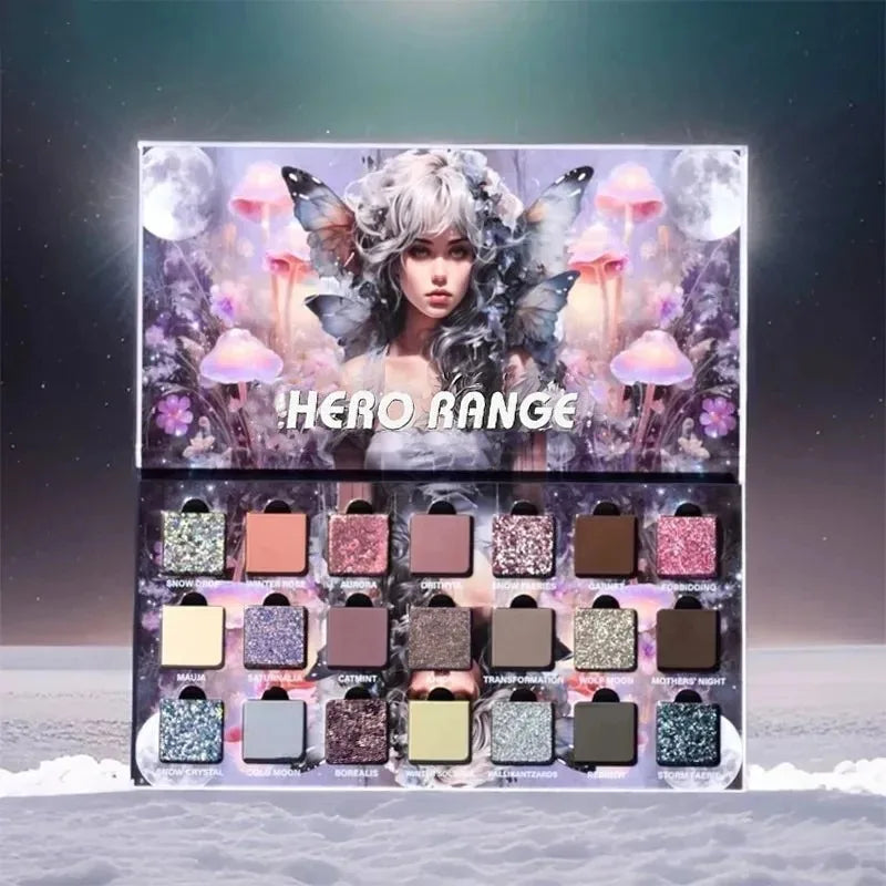 Palette de Fards à Paupières 21 Couleurs — Teintes Mattes, Scintillantes et Métalliques, Maquillage Professionnel, Paillettes, Tenue Longue Durée