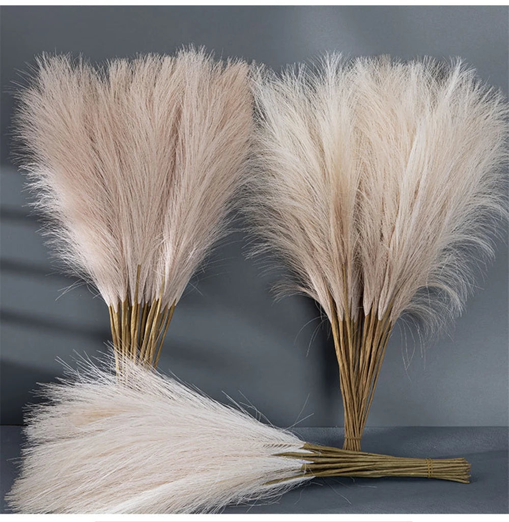 Artificial Pampas Grass Set – Fluffy Boho Decorative Reed Flowers