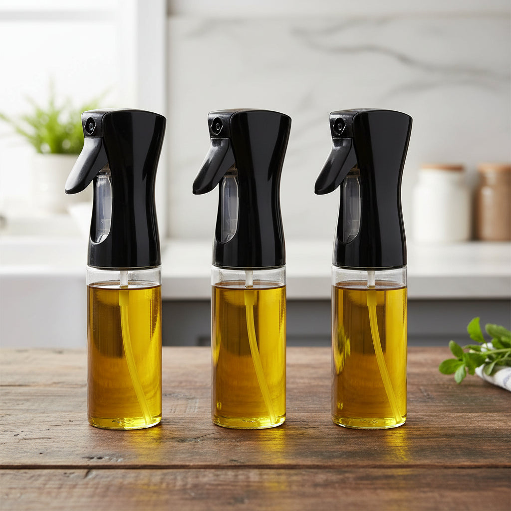 2-in-1 Oil Sprayer & Brush Bottle – 200ml / 300ml / 500ml Kitchen Oil Mister for Cooking, Baking & BBQ