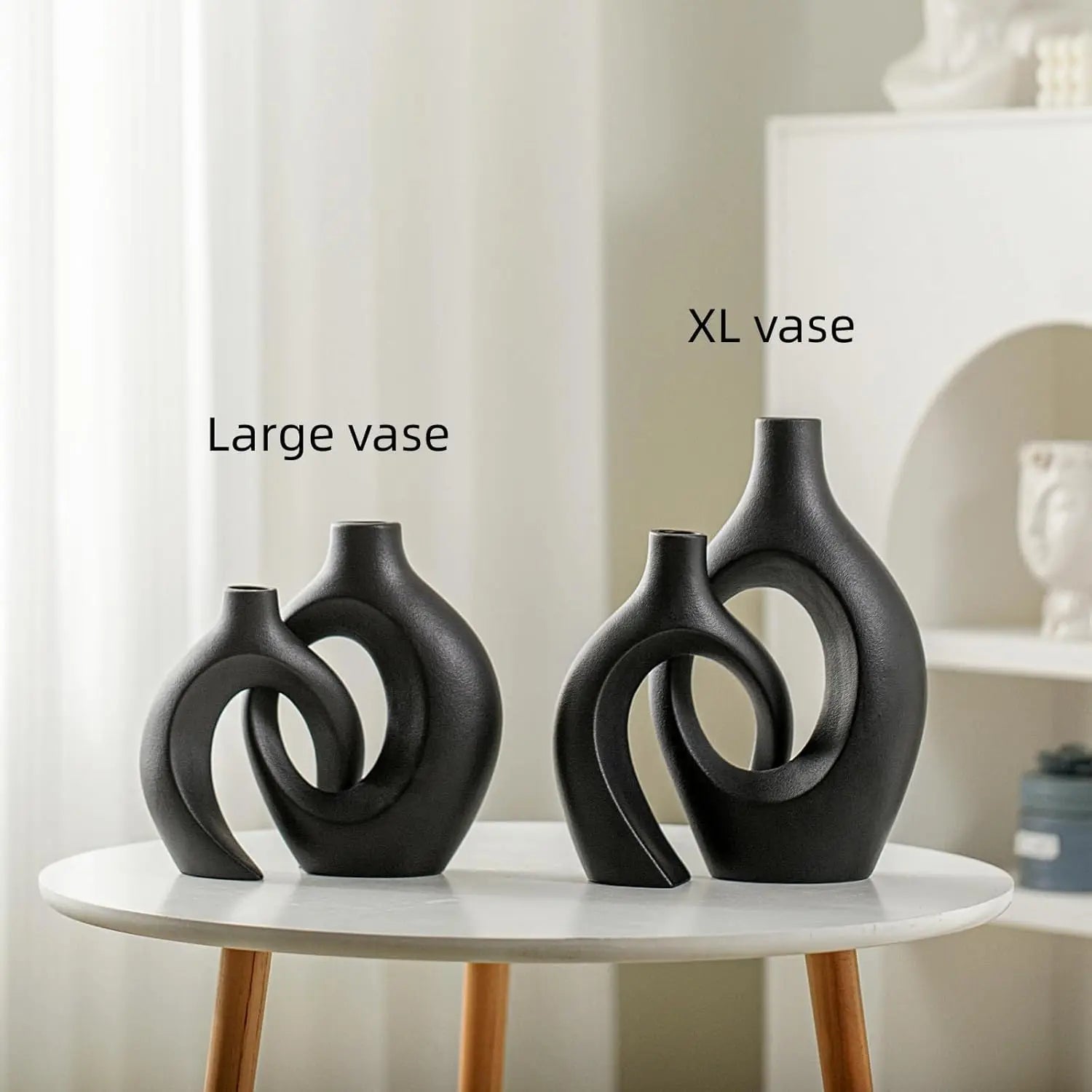 Modern Hollow Vase Set (2 Pieces) – Scandinavian Decorative Flower Vases for Home Decor