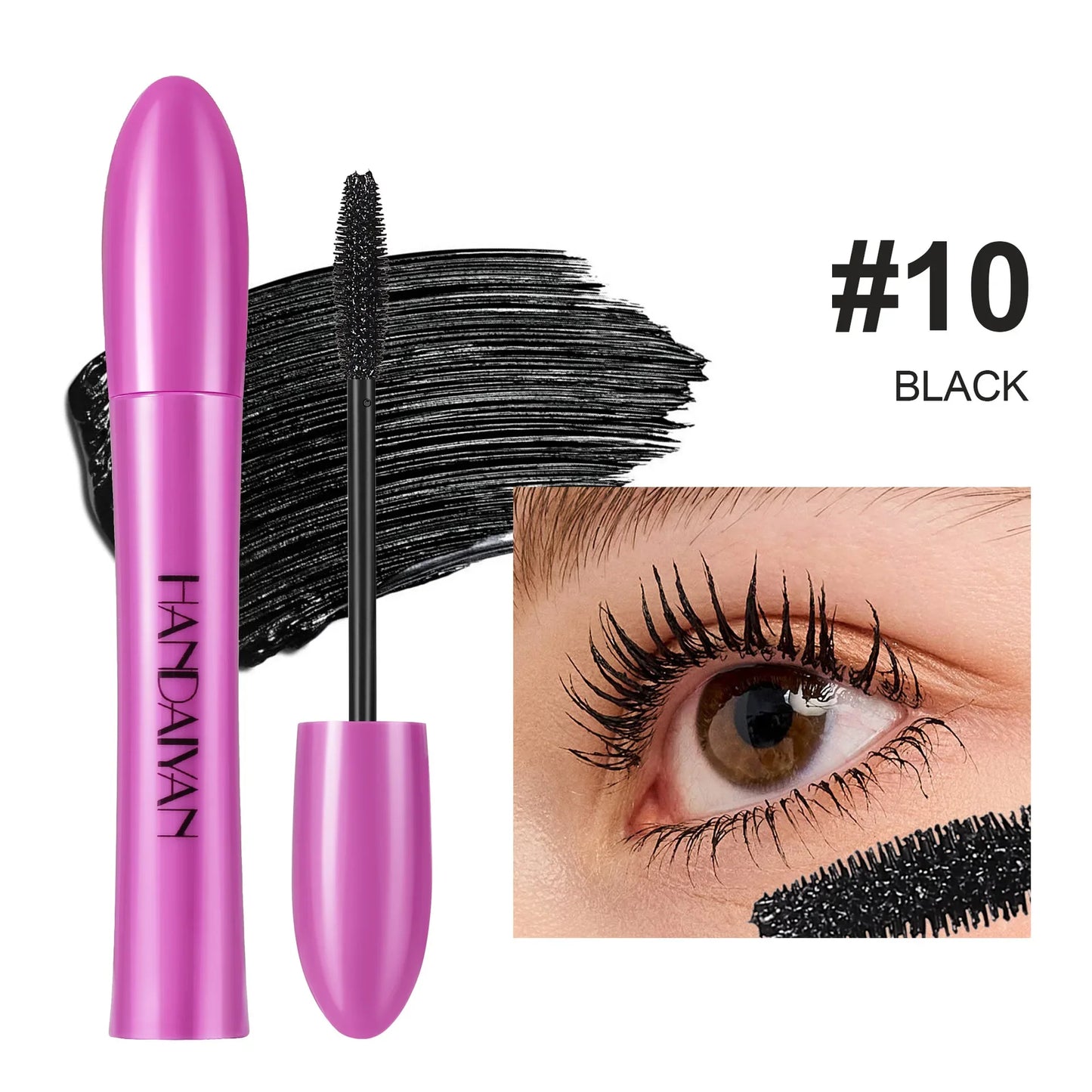Mascara 10 couleurs waterproof volume recourbant longue tenue bleu saphir et rose
