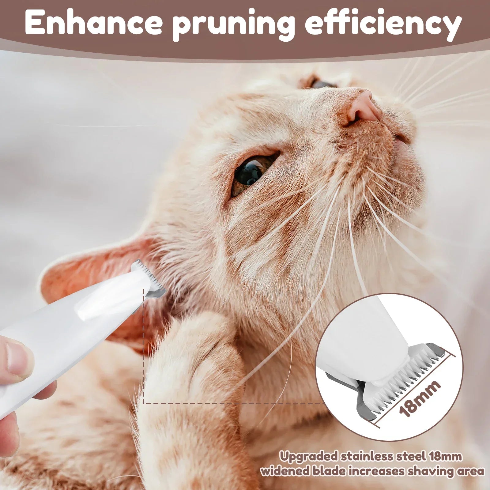 Waterproof Dog Paw Trimmer with LED Light – Rechargeable Pet Grooming Clipper
