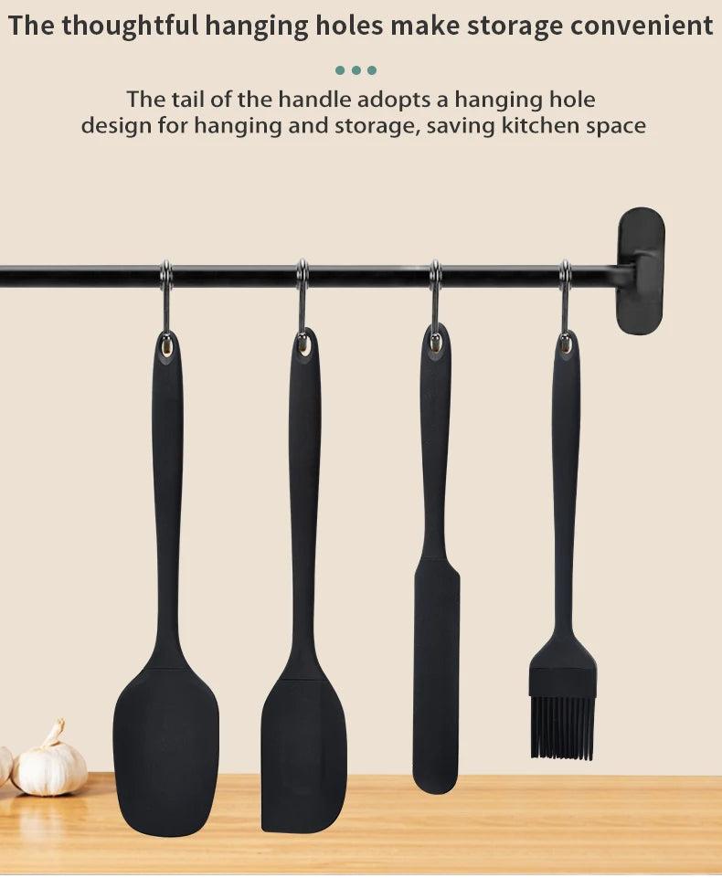 6-Piece Silicone Kitchen Utensil Set – Cream Scraper, Spatulas & Oil Brush Baking Tools Set