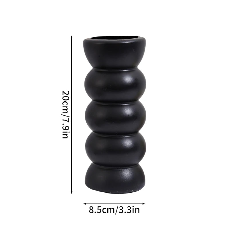 Modern White Decorative Vase – Minimalist Flower Vase for Home & Table Decor
