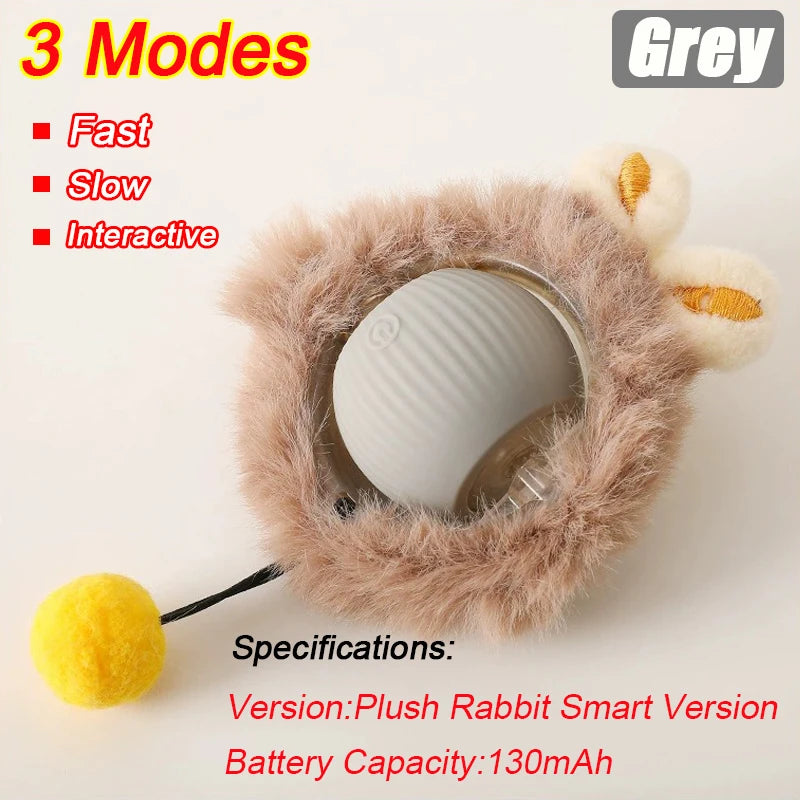Automatic Interactive Rolling Ball with Faux Tail – Rechargeable Smart Cat & Dog Toy