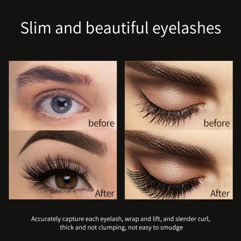 Mascara 4D allongeant extensions cils femme waterproof séchage rapide longue tenue grands yeux