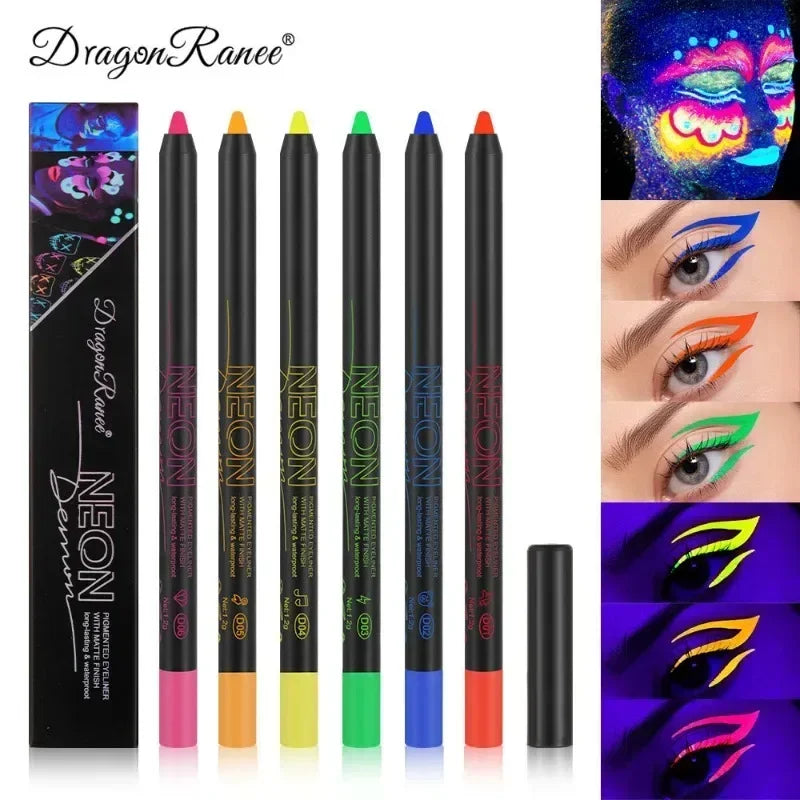 Crayon Gel Eyeliner Étanche – 12 pcs, Couleurs Mattes et UV Lumineuses, Set de Crayons Yeux, Outil de Maquillage