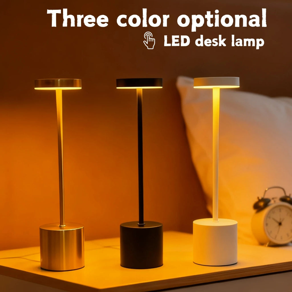 LED Ambient Table Lamp – USB Rechargeable Touch-Control Dimmable Night Light
