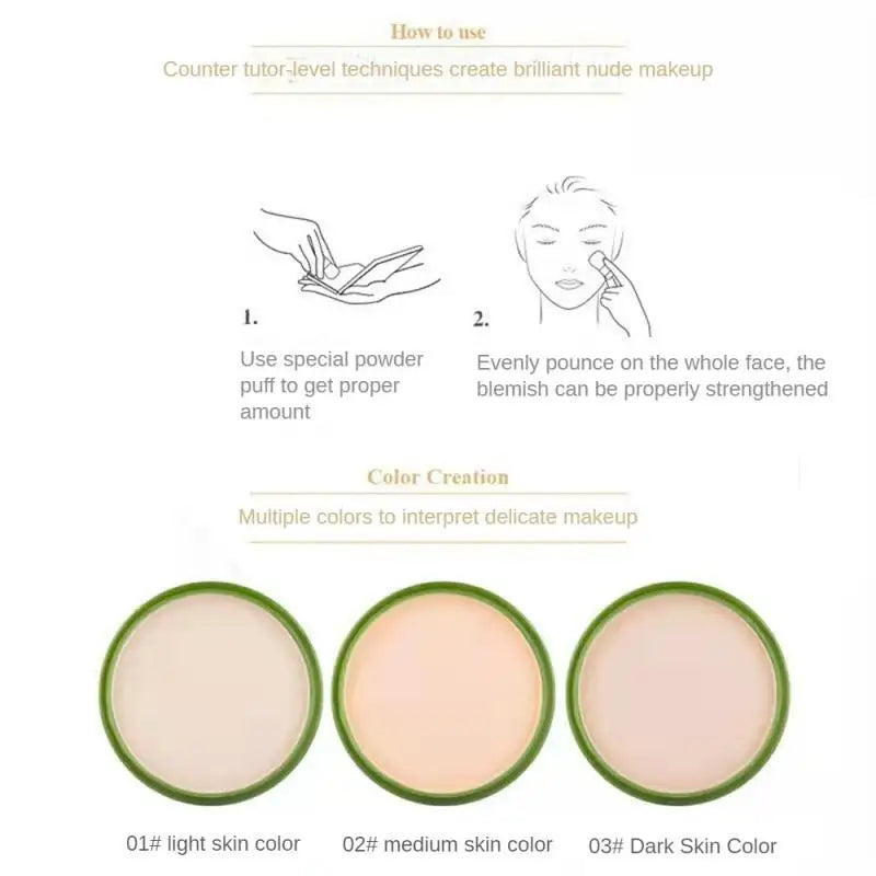 Poudre Adoucissante 99 % Aloe Vera – Waterproof, Hydratante, Correcteur et Fond de Teint Fixant, Contrôle du Sébum, Maquillage Visage Cosmétique