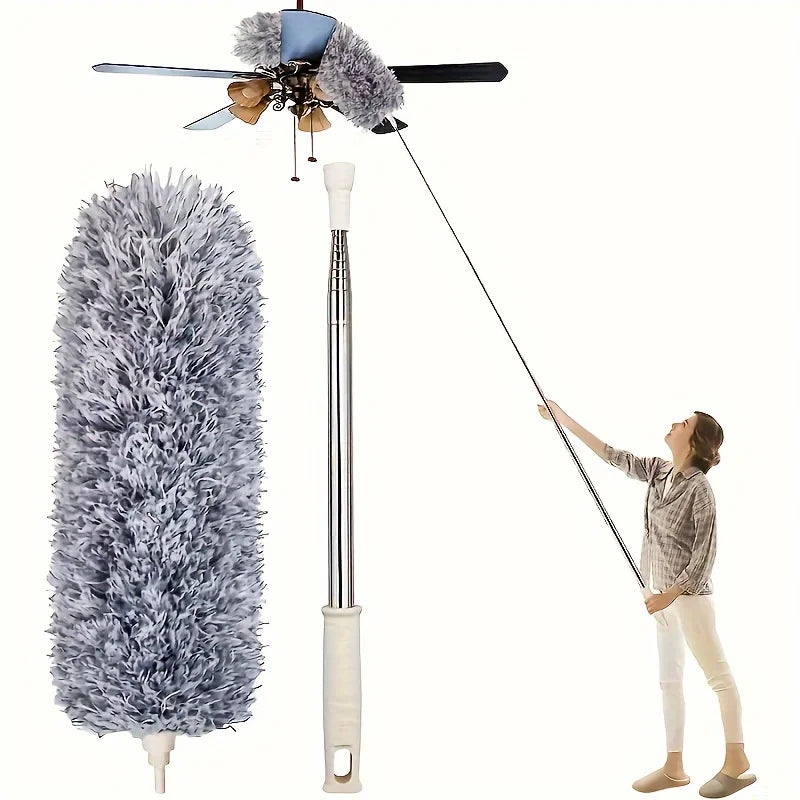 Retractable Microfiber Duster – Bendable Washable Cleaning Tool