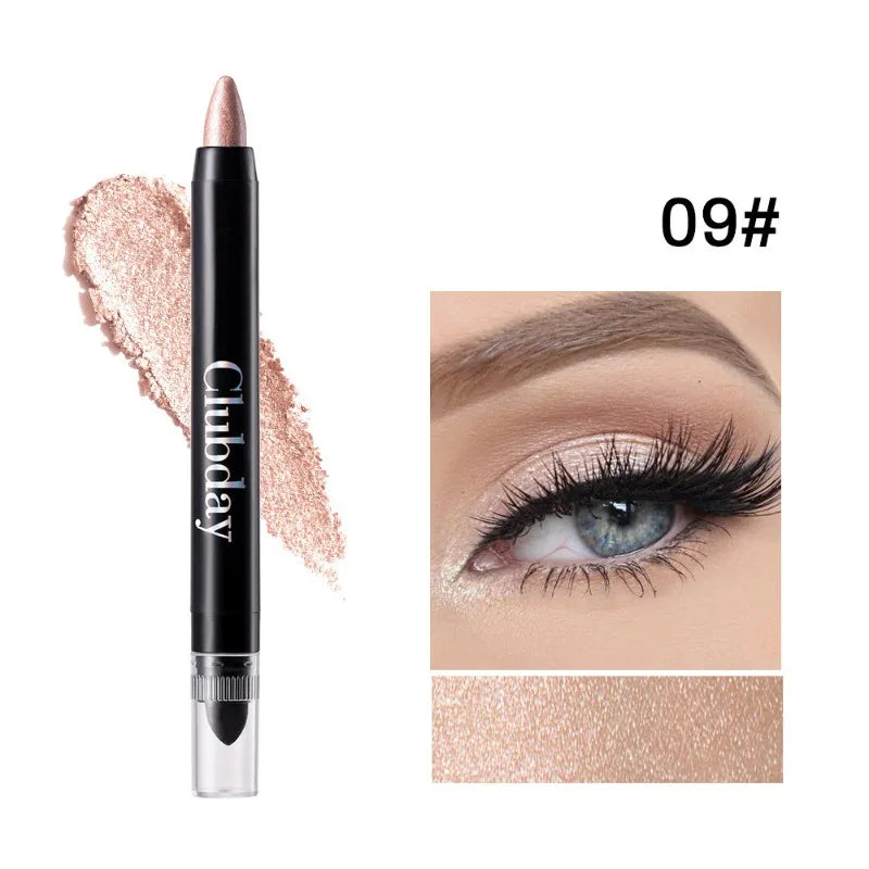 Crayon fards à paupières double embout, highlighter et illuminateur, nacré et pailleté, mat et scintillant, pigments longue tenue