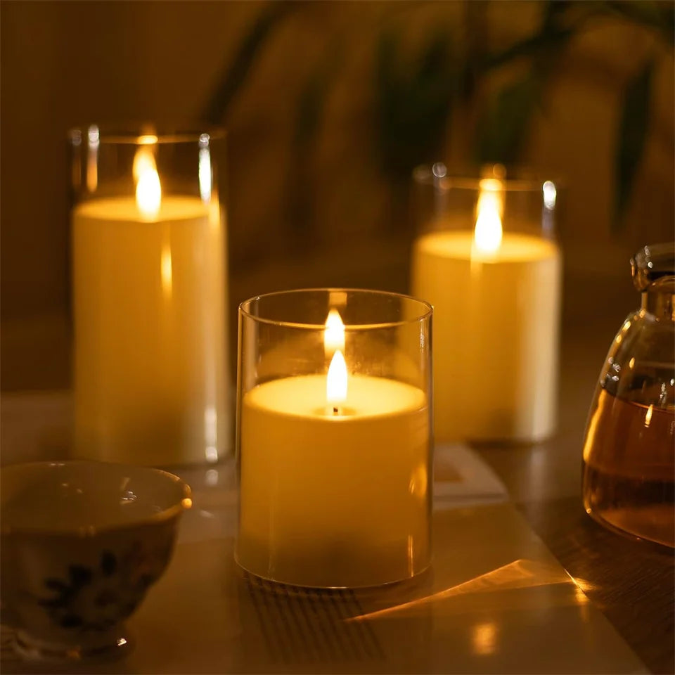 LED Flameless Wax Candles with Remote & Timer – Realistic Flickering Candles for Home Decor