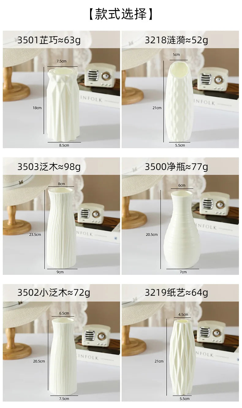 Modern Silver Plastic Vase – Elegant Decorative Flower Vase for Home & Office