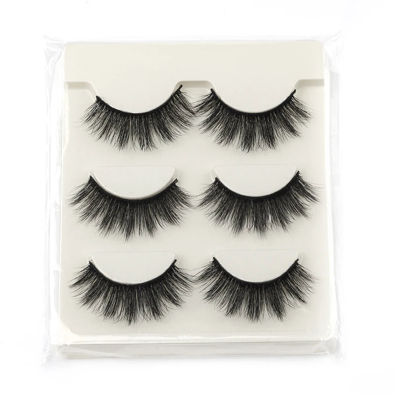 3 à 5 paires – Cils en vison 3D naturels, longs et doux, courts – Faux cils faits main, outil de maquillage pour extension de cils