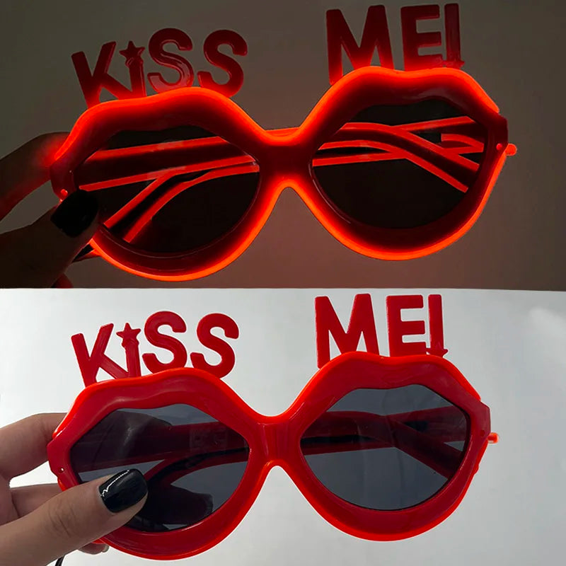 1 pièce – Lunettes « Kiss Me » rouges en forme de lèvres | Lunettes de soleil mignonnes pour filles et femmes