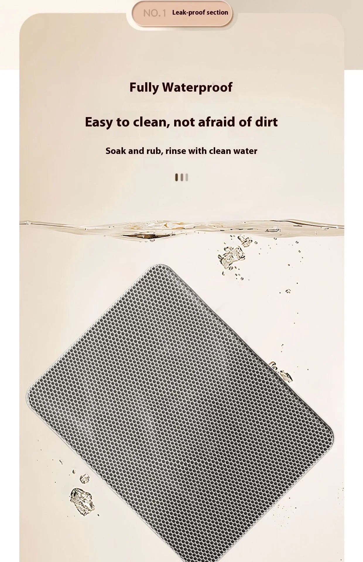 2-Layer Cat Litter Mat – Waterproof Non-Slip Litter Trapping Mat