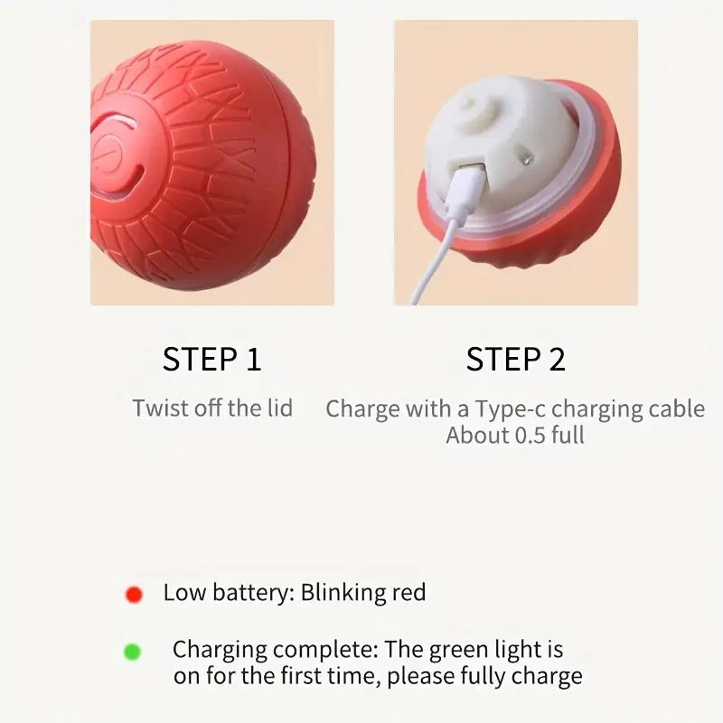 Smart Automatic Rolling Dog Ball – USB Rechargeable Interactive Pet Toy