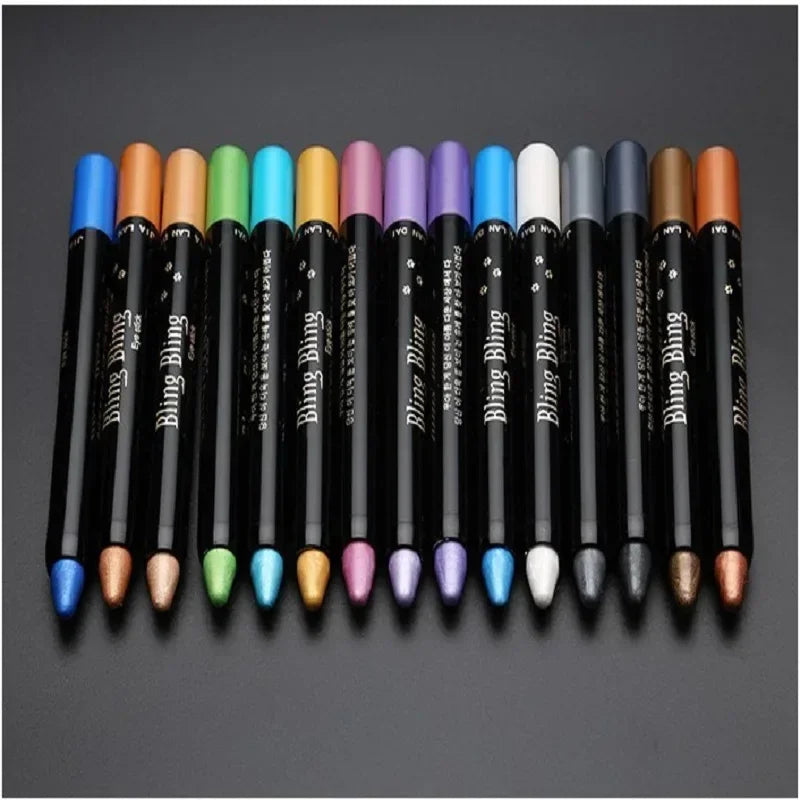 Crayon fard à paupières waterproof nacré – 15 couleurs, paillettes et scintillant, longue tenue, eyeliner et maquillage des yeux
