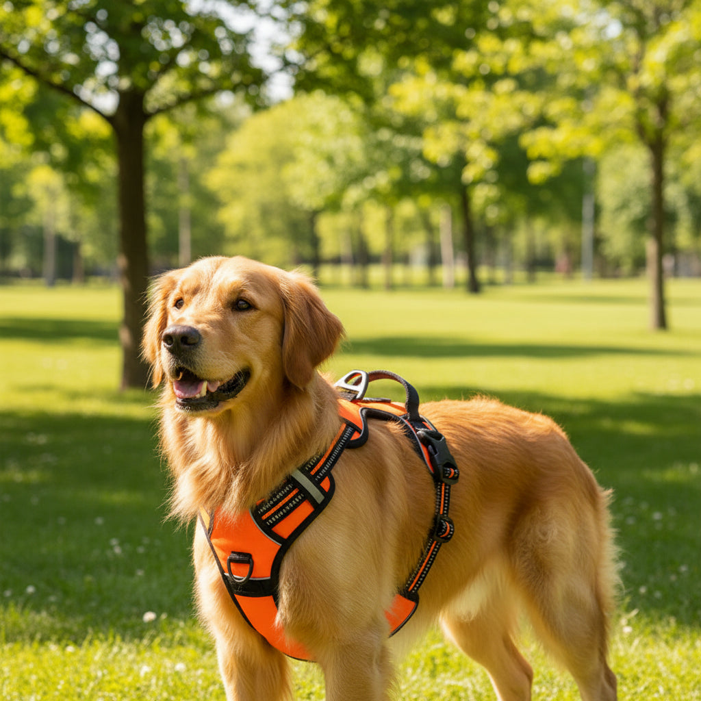 Adjustable No-Pull Dog Harness – Reflective Front-Clip Harness with Handle