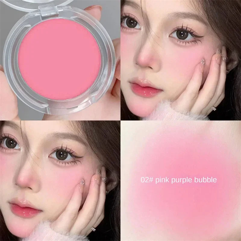 Blush Monochrome Mat — Couleur Naturelle pour les Joues, Illumine le Visage, Résistant à l’Eau, Pour Contouring Facial, Poudre Douce pour Maquillage