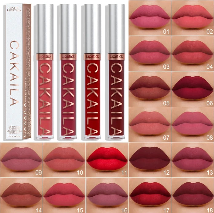 Rouge à lèvres 18 couleurs – Finition mate | Waterproof et non collant | Gloss longue tenue pour lèvres élégantes