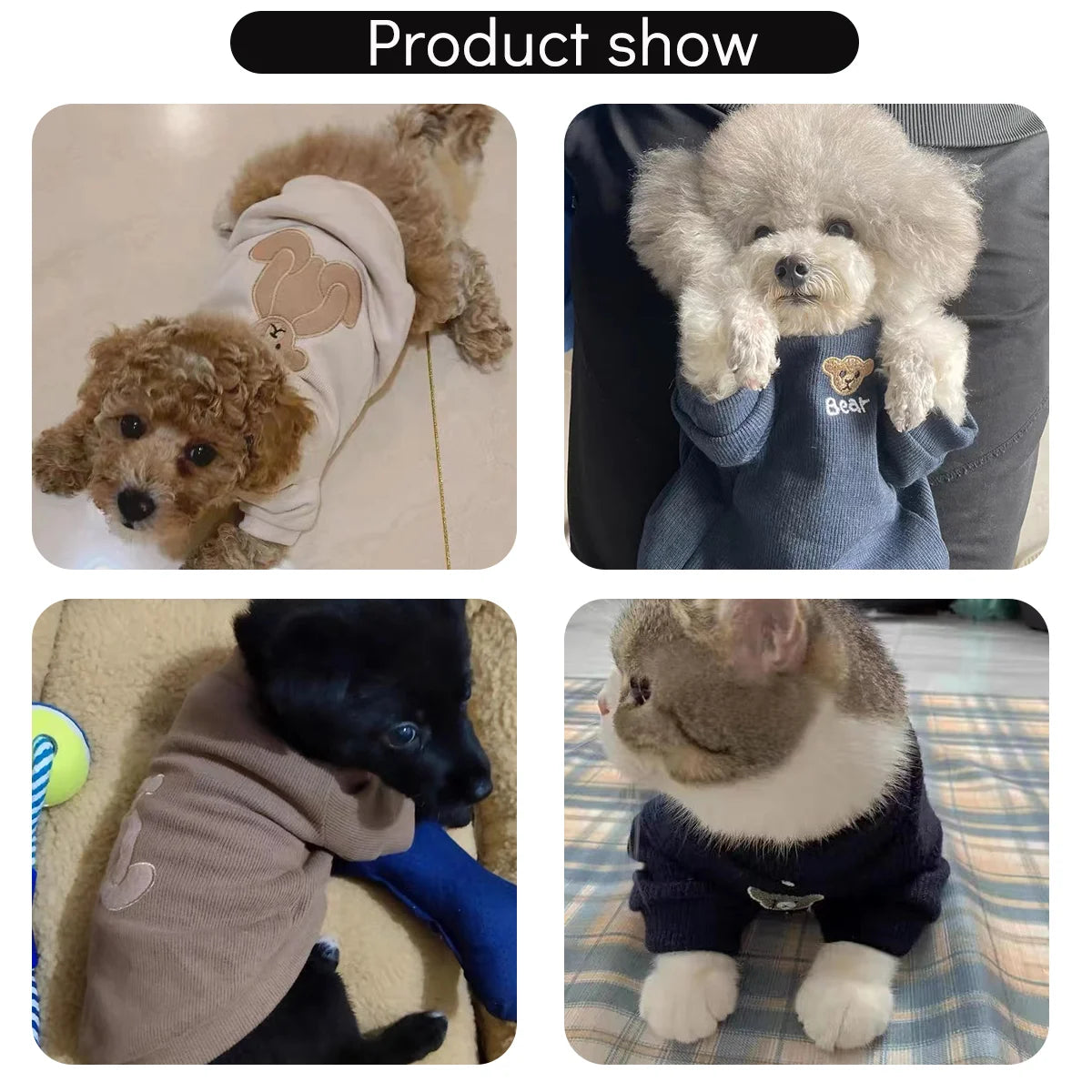 Winter Fleece Pet Sweatshirt – Warm Jacket for Dogs & Cats