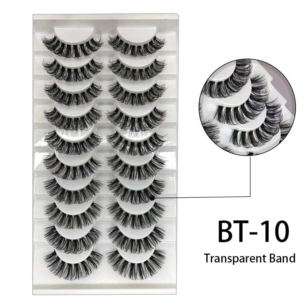 7 à 10 paires de cils – Cils 3D naturels, longs et volumineux, doux et légers – Faux cils sans cruauté pour maquillage