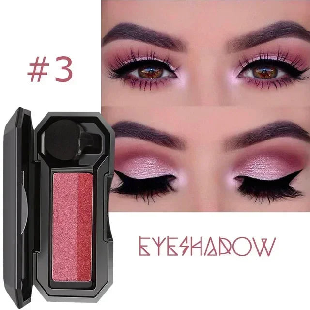 Fard à paupières double couleur, avec miroir, petit pinceau tête champignon, waterproof, maquillage yeux femmes