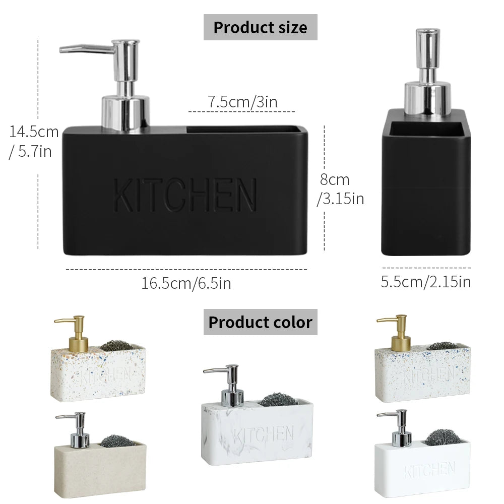 Modern Kitchen Soap Dispenser Set – Sponge & Brush Organizer