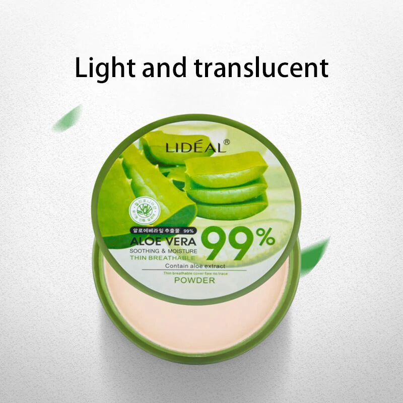 Poudre Compacte 99% Aloe Vera – Fond de Teint Lissant, Anti-Pores, Correctrice, Éclaircissante et Illuminatrice