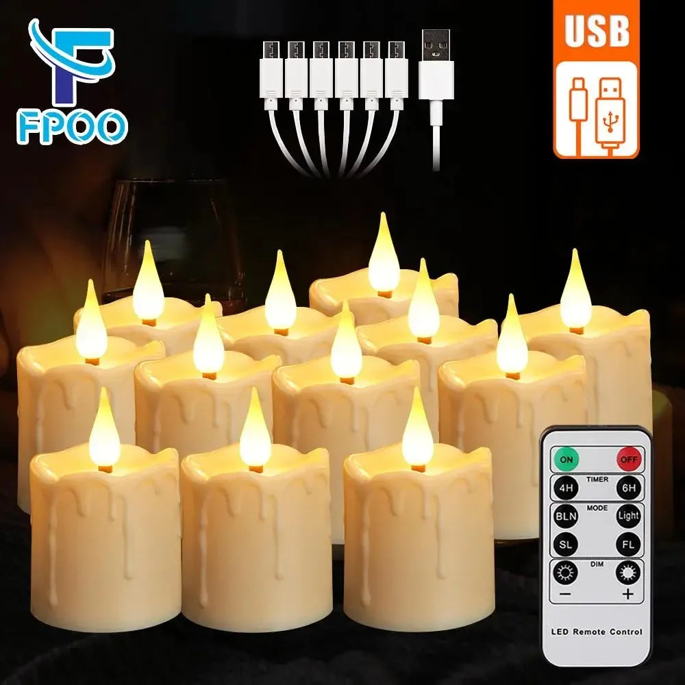 Rechargeable Waterproof LED Candles – Flameless Remote-Control Tea Lights for Home Decor